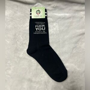 Women’s black white funny graphic crew socks one size